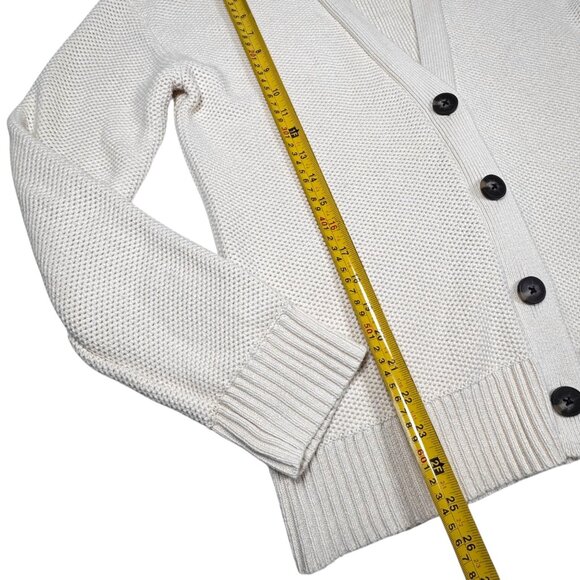Everlane Cotton Honeycomb Cardigan SZ S Ivory Oversized Textured Minimalist - Picture 8 of 12